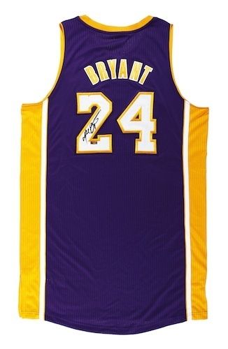 KOBE BRYANT Signed Revolution 30 Pro Cut Authentic Lakers Jersey