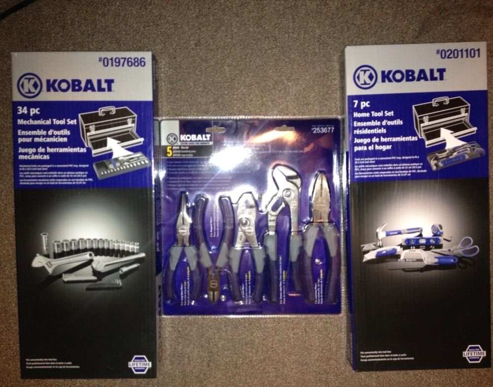 Three Kobalt Tool Sets