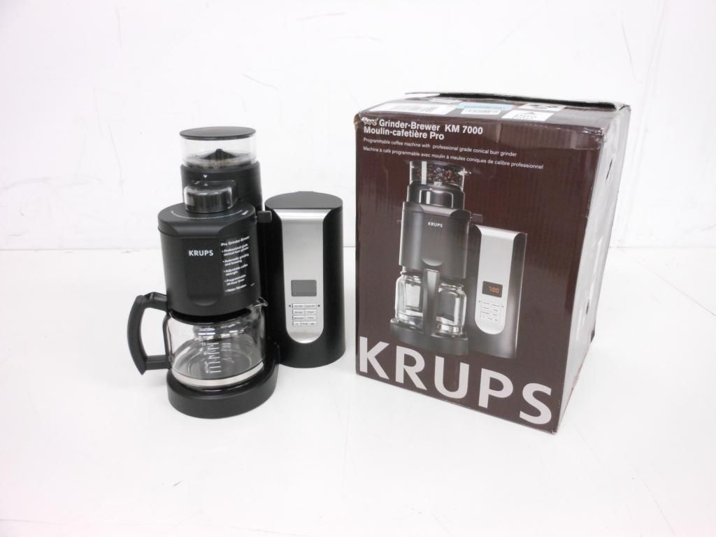 KRUPS KM7000 10 Cup Grind Brew Coffee Maker w Stainless Steel Conical