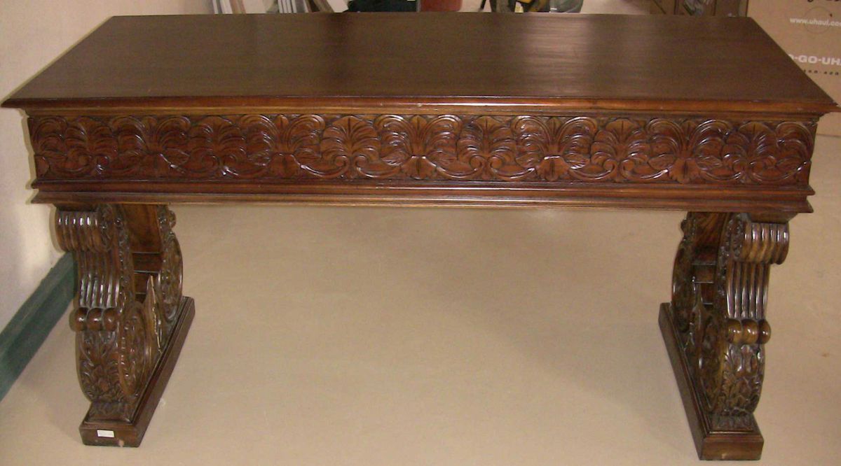 Carved Teak Wood Table 60