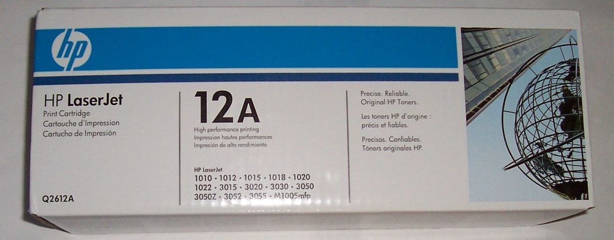 HP 12A Empty Laser Printer Toner Cartridge Black LaserJet 1020