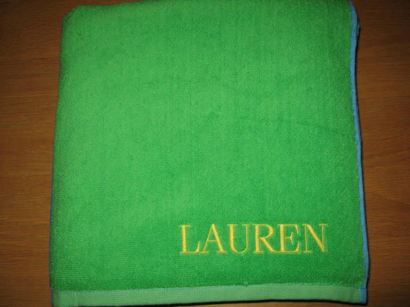 New Ralph Lauren Beach Towel Bath Sheet Green Blue