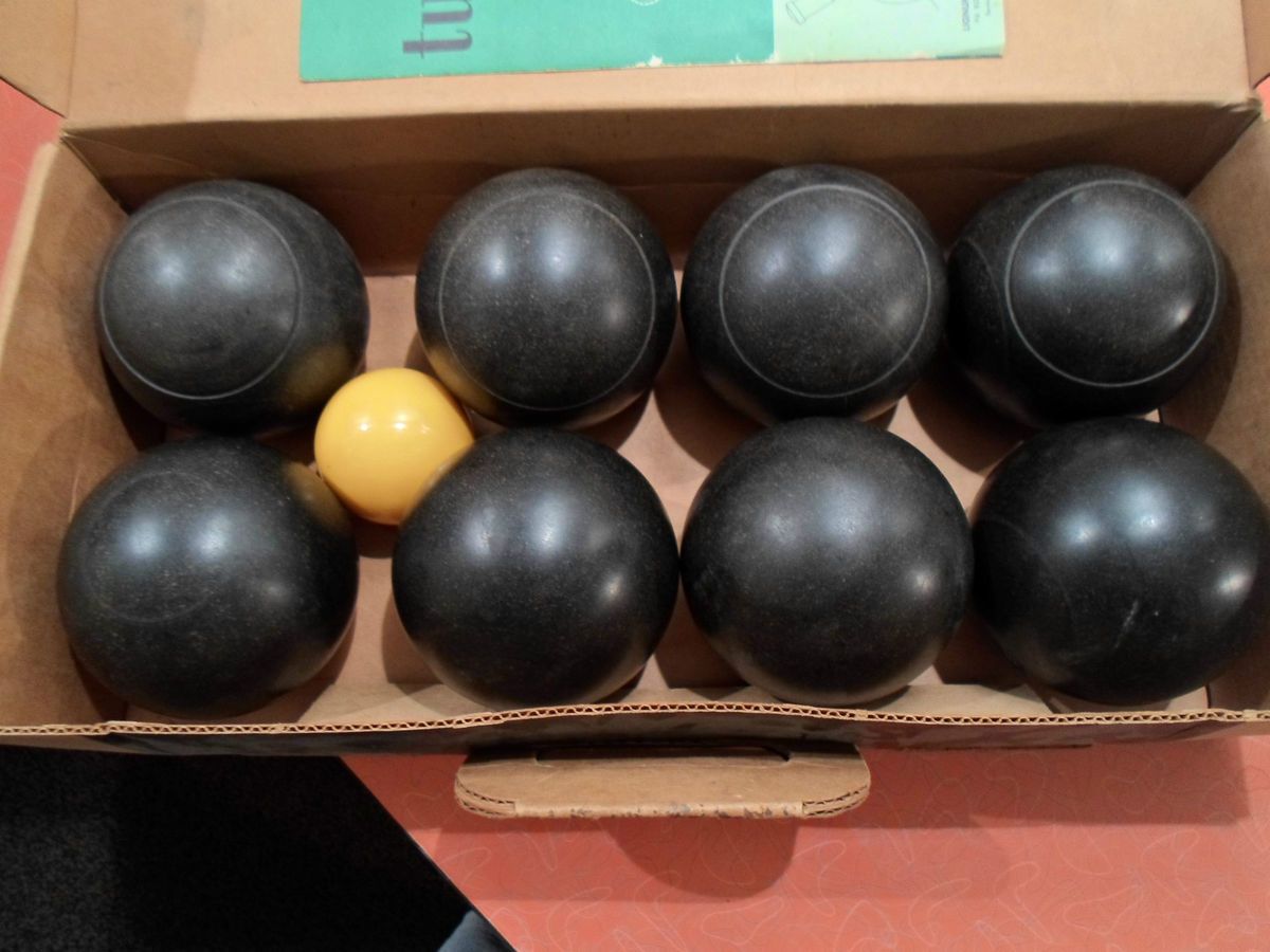 Lignum Vitae Turf Lawn Bowling Boccie Bocce Ball Game Set w Box