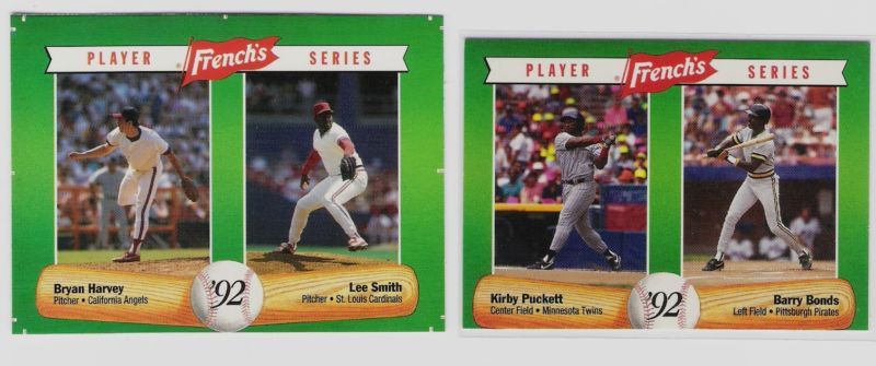 Bryan Harvey Lee Smith 1992 Frenchs Mustard Proof Angels Cardinals