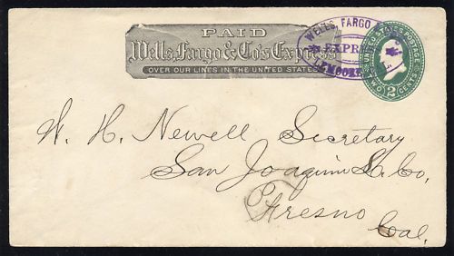Fargo Co Express Perfect Strike of Lemoore Cal Oval Handstamp