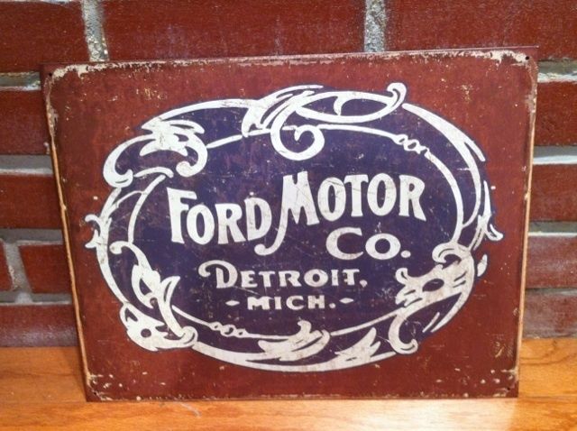 1950s Style Metal TIn Sign *FORD MOTOR CO. Barn Find style Antique