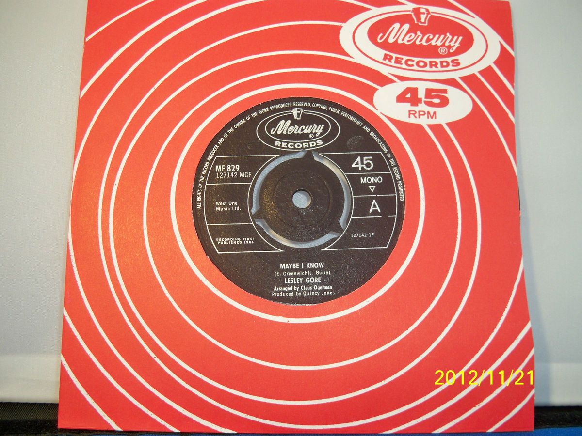 Lesley Gore Maybe I Know 45rpm Single Mercury MF829