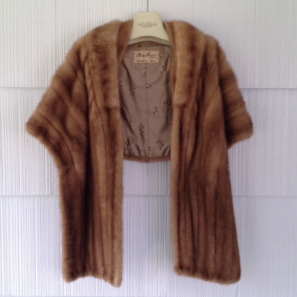 Vintage Mink Stole Wrap Lerner 1950s