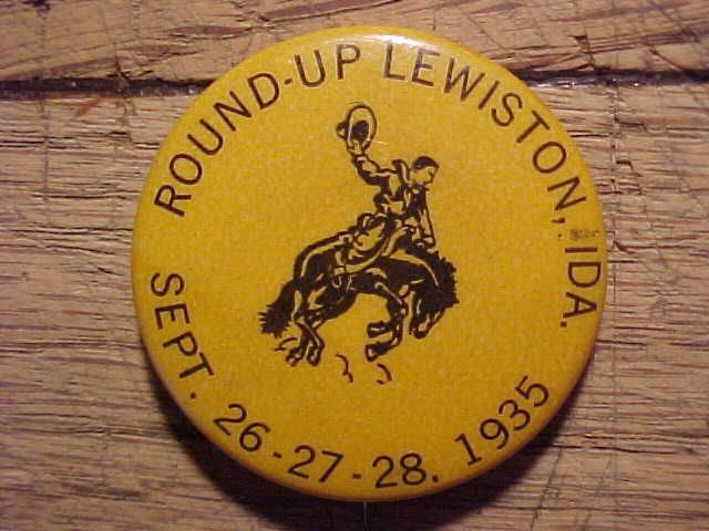 Lewiston Idaho Round Up Rodeo Pinback Button 1935