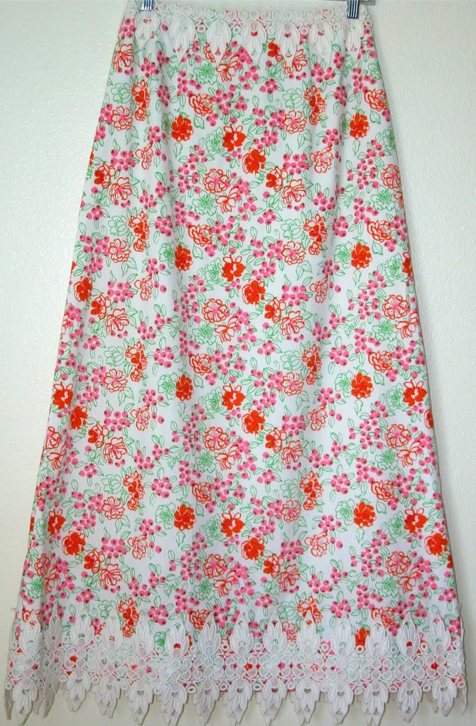 Vintage Lilly Pulitzer Floral Garden Maxi Skirt Size 10