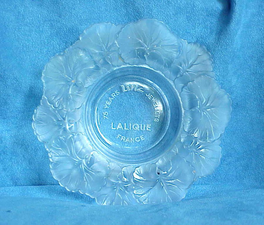 Vintage LALIQUE Hornfluer Linz Jewelists Advertizing Jewelers Bowl