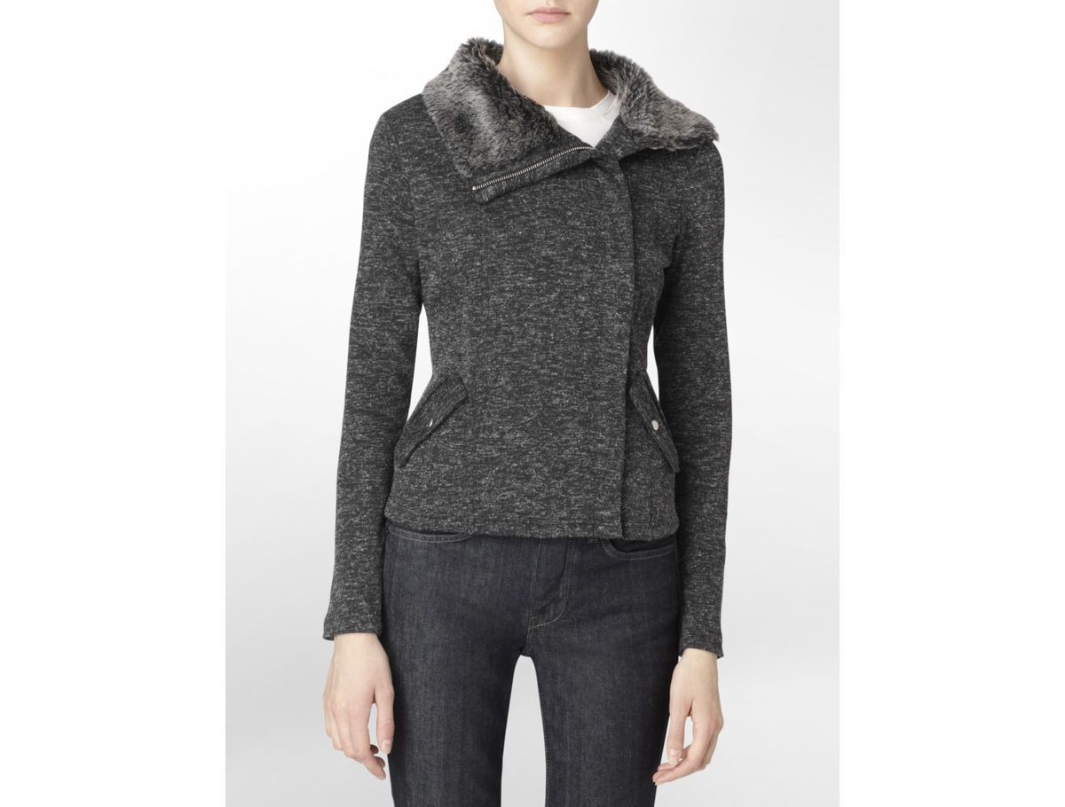 Calvin Klein Marled Knit Lightweight Jacket Womens