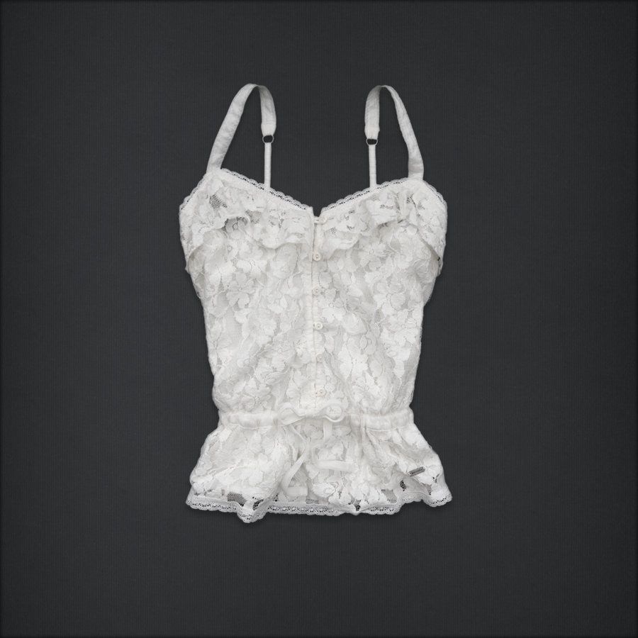 Abercrombie Kids Girls NWT Natalie White Lace Cami Fashion Top Blouse