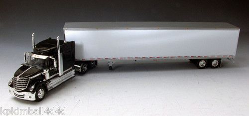 International LoneStar Black w Unmarked White Dry Goods Trailer DCP 1