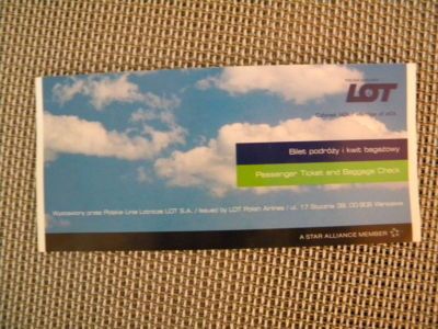 Airline Ticket Jacket Polish Airlines Lot Western Union