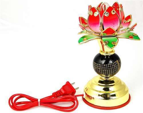 LOTUS ALTAR LIGHT Flower Electric Lamp Lantern Decor Buddhist Heart
