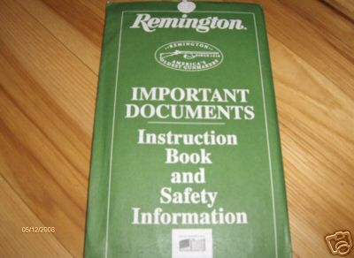 Remington Model 870 Shotgun Gun Owners Manual