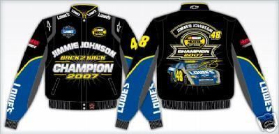 NASCAR LOWES JIMMIE JOHNSON 2007 CHAMPIONSHIP DRIVERS UNIFORM JACKET