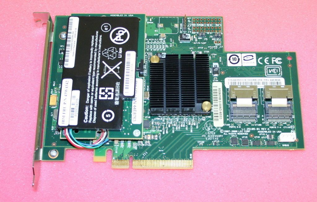 LSI IBM MegaRAID SAS 8808ES Controller Card FRU 44E8696