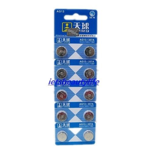 LR44 AG13 357A A76 303 SR44SW SP76 L1154 RW82 42 Alkaline Cell Battery