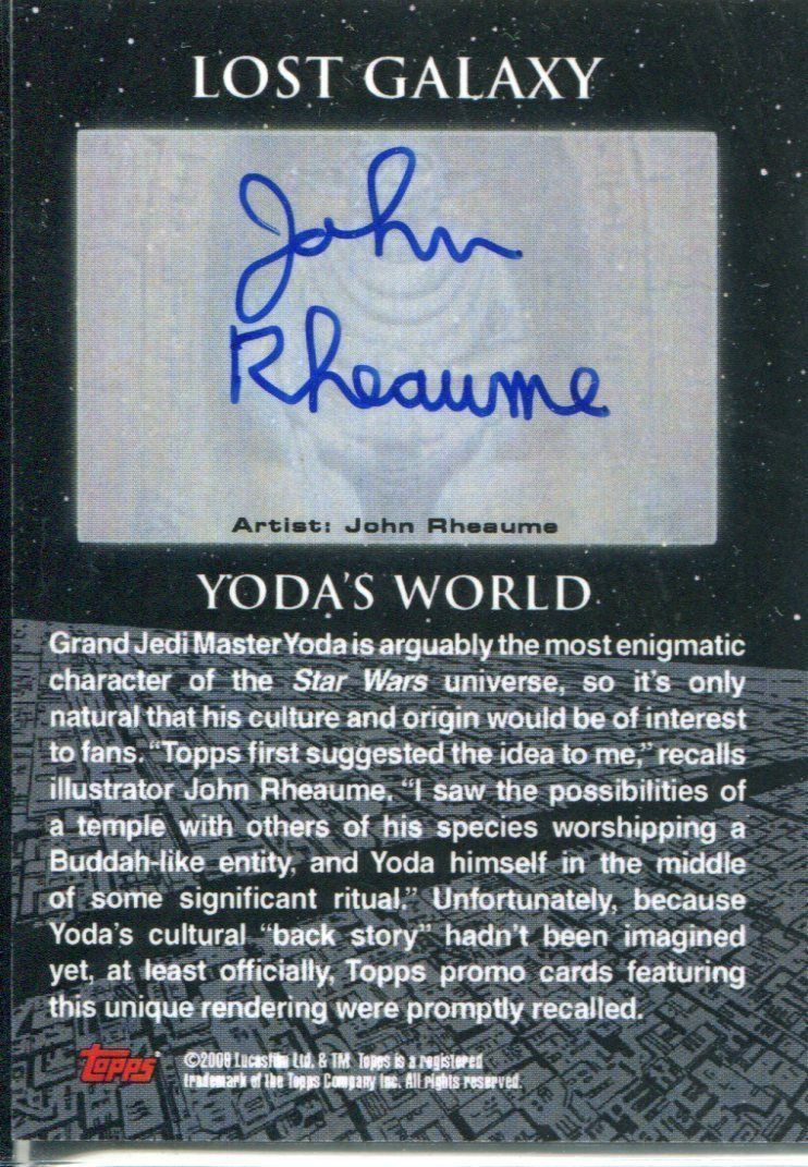 Star Wars Galaxy 4 Signed Lost Yoda Card John Rheaume