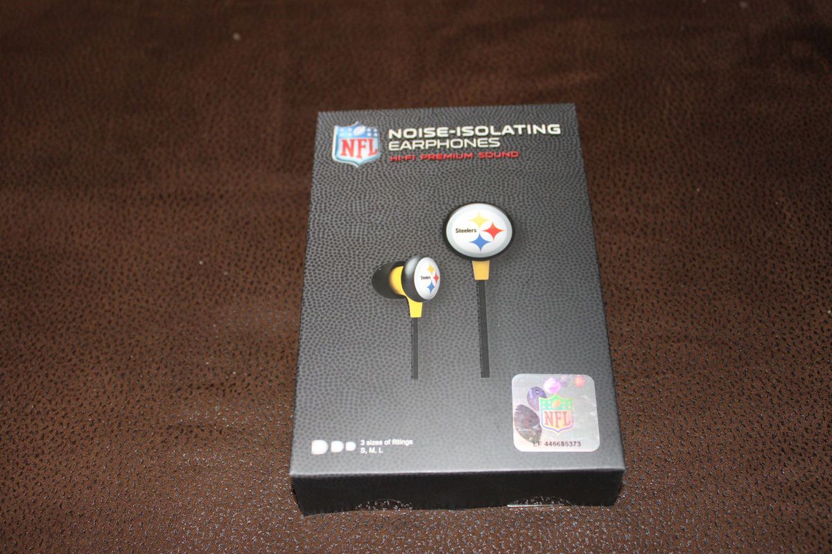 NEW OFFICIAL PITTSBURGH STEELER NOISE ISOLATING EARPHONES HI FI