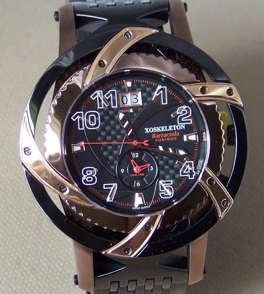 9BAF1001BCF Mens XOSKELETON BARRACUDA FURIOUS DUAL TIME Limited 79 888