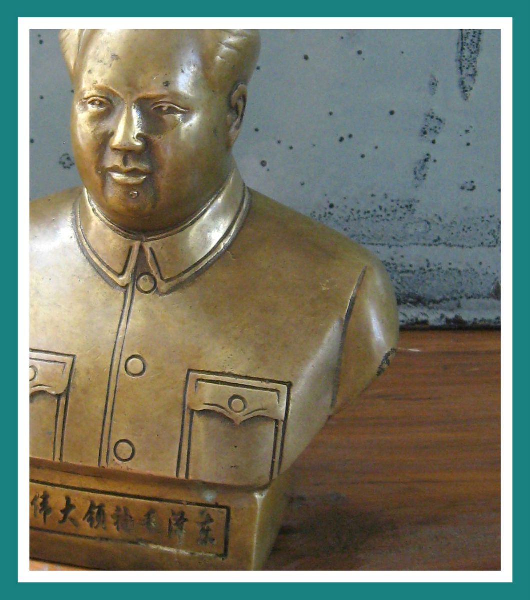 Chinese Leader Founder Mao Zedong Chairman Head Bust Sculpture Statue