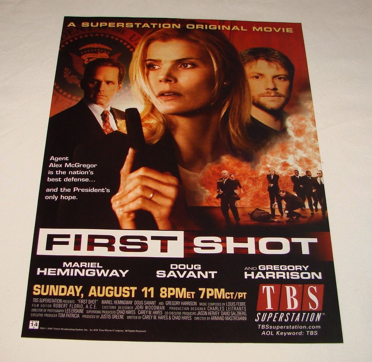 2002 TBS TV Ad Page First Shot Mariel Hemingway