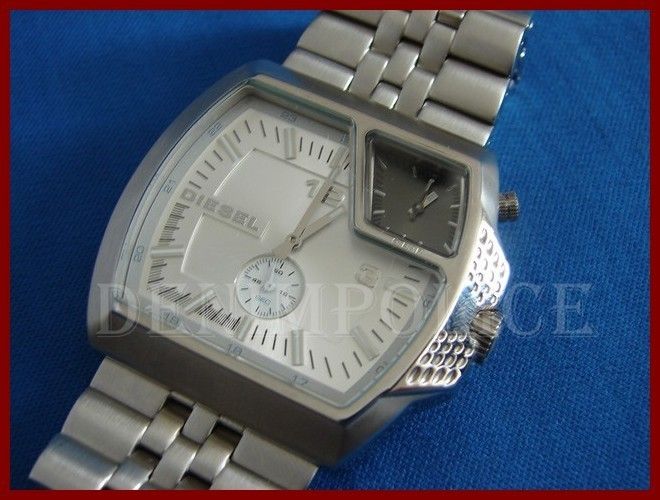 Diesel Used Mens Watch DZ1416 Silver Dial Dual Time