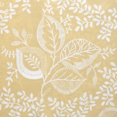 Martha Stewart Stenciled Leaves Duvet Cover Shams Set Flax Golden Twin