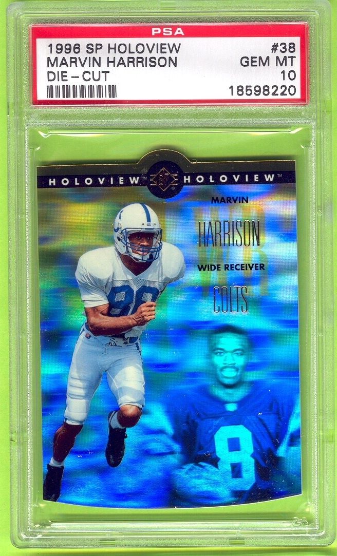 1996 SP Holoview Marvin Harrison Die Cut RC PSA Gem 10