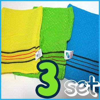 Korean Italy Massage Towels♥scrubber Wash Cloths 3P Set