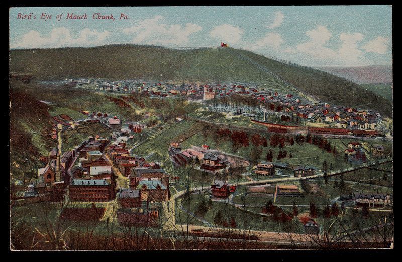 Mauch Chunk PA Birds Eye View of Town Circa 1908 Postcard