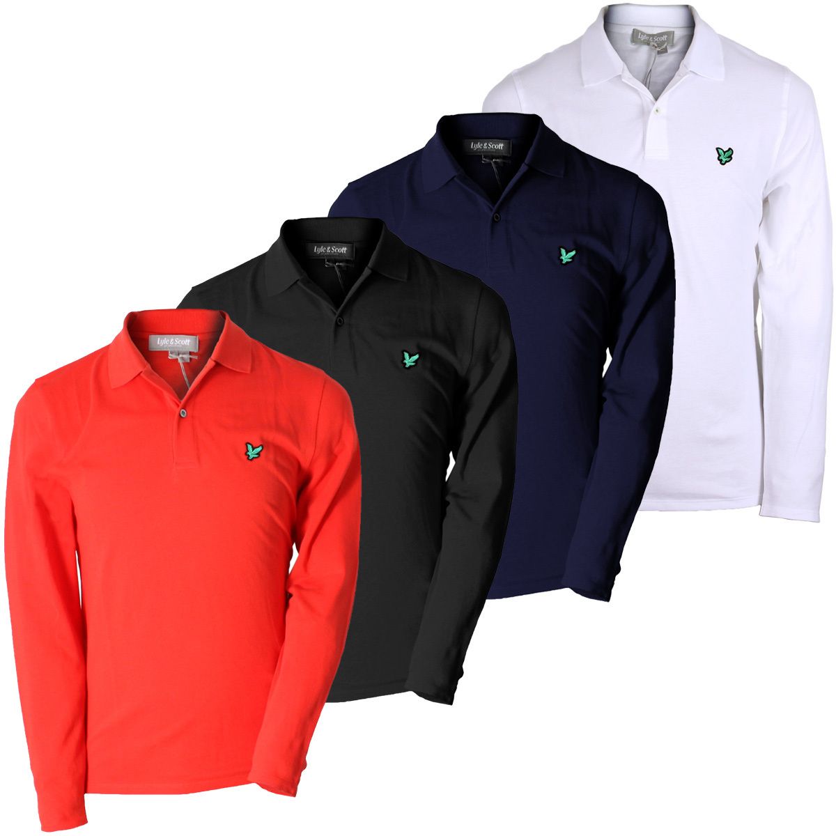 Lyle Scott Green Eagle 2013 Mens Long Sleeve Pique Golf Polo Shirt