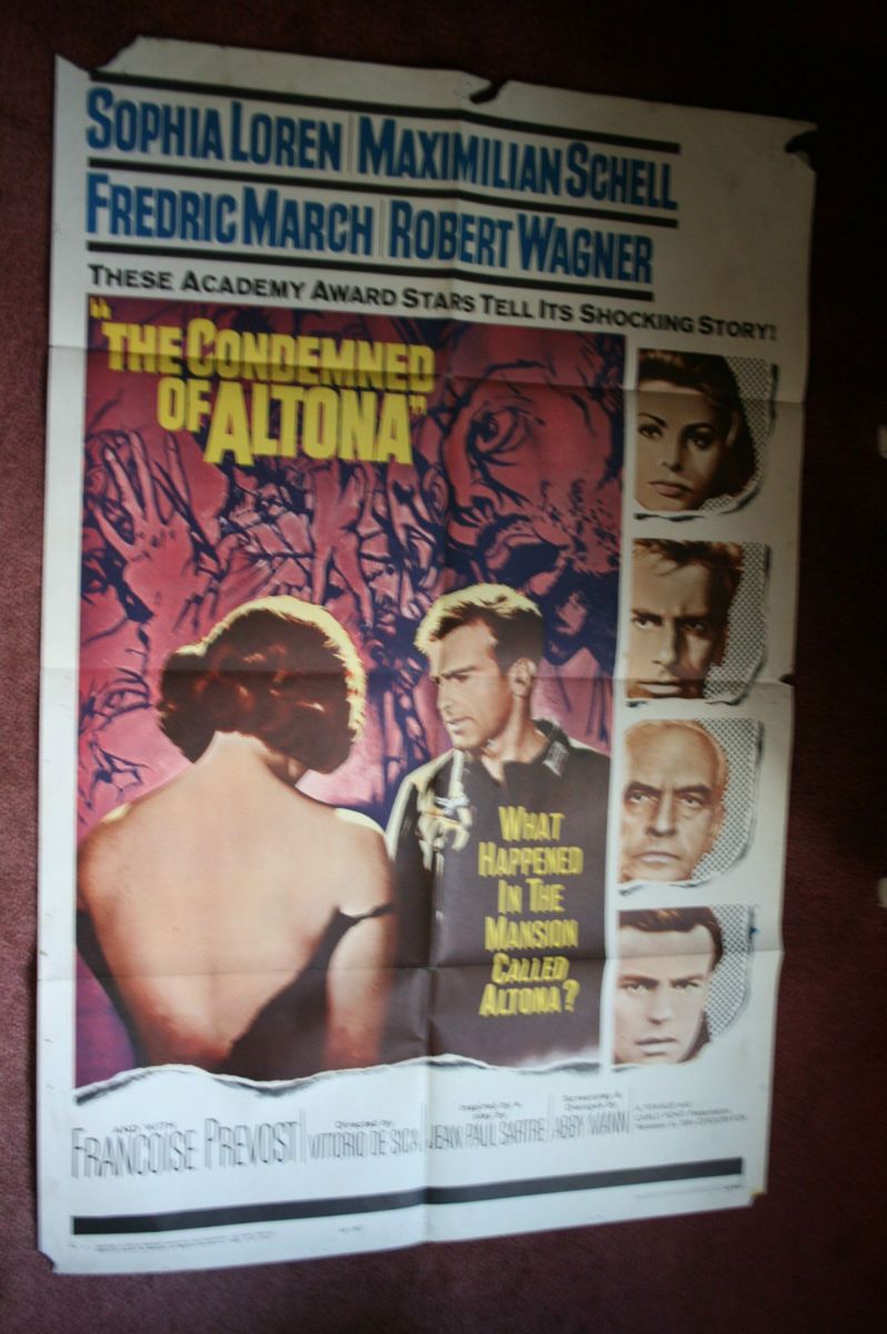 of Altona Sophia Loren Maximilian Schell 1962 Orig 27x41 Poster