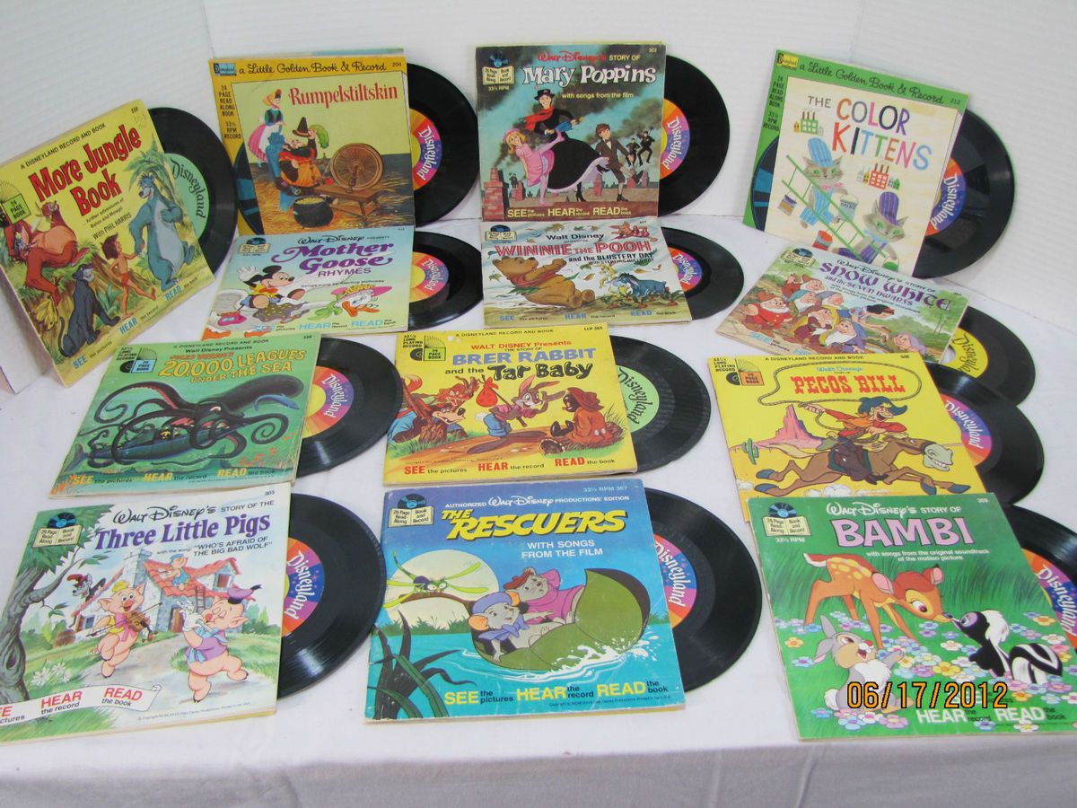 Lot of 20 See Hear Read Books Disney   Peter Pan Records LoOk  33 1/3