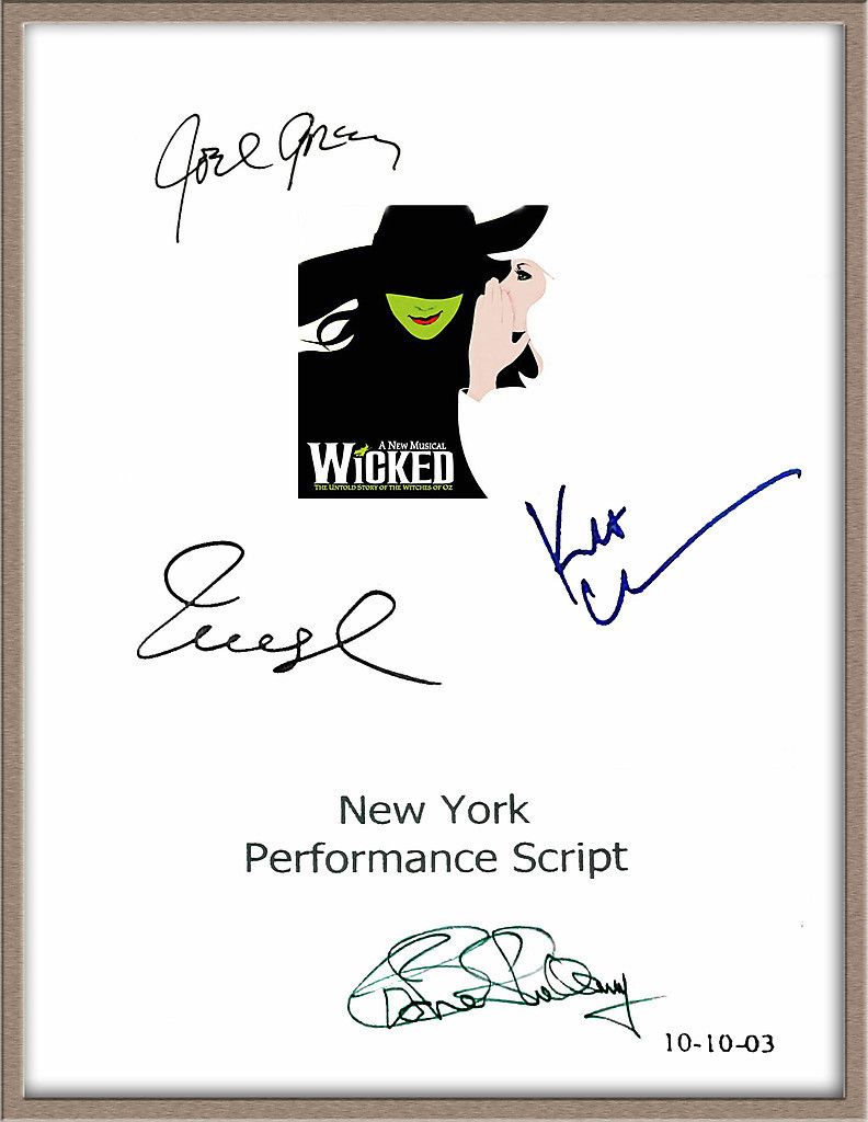 Kristin Chenoweth Idina Menzel Joel Grey Signed x4 Wicked Musical