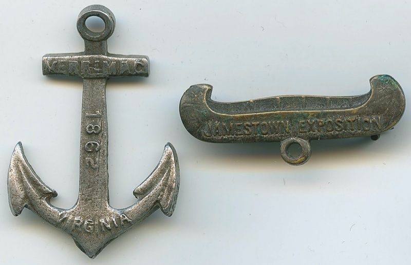 Merrimack, CSS Virginia RARE Jamestown Expo Indiana Pins   Civil War