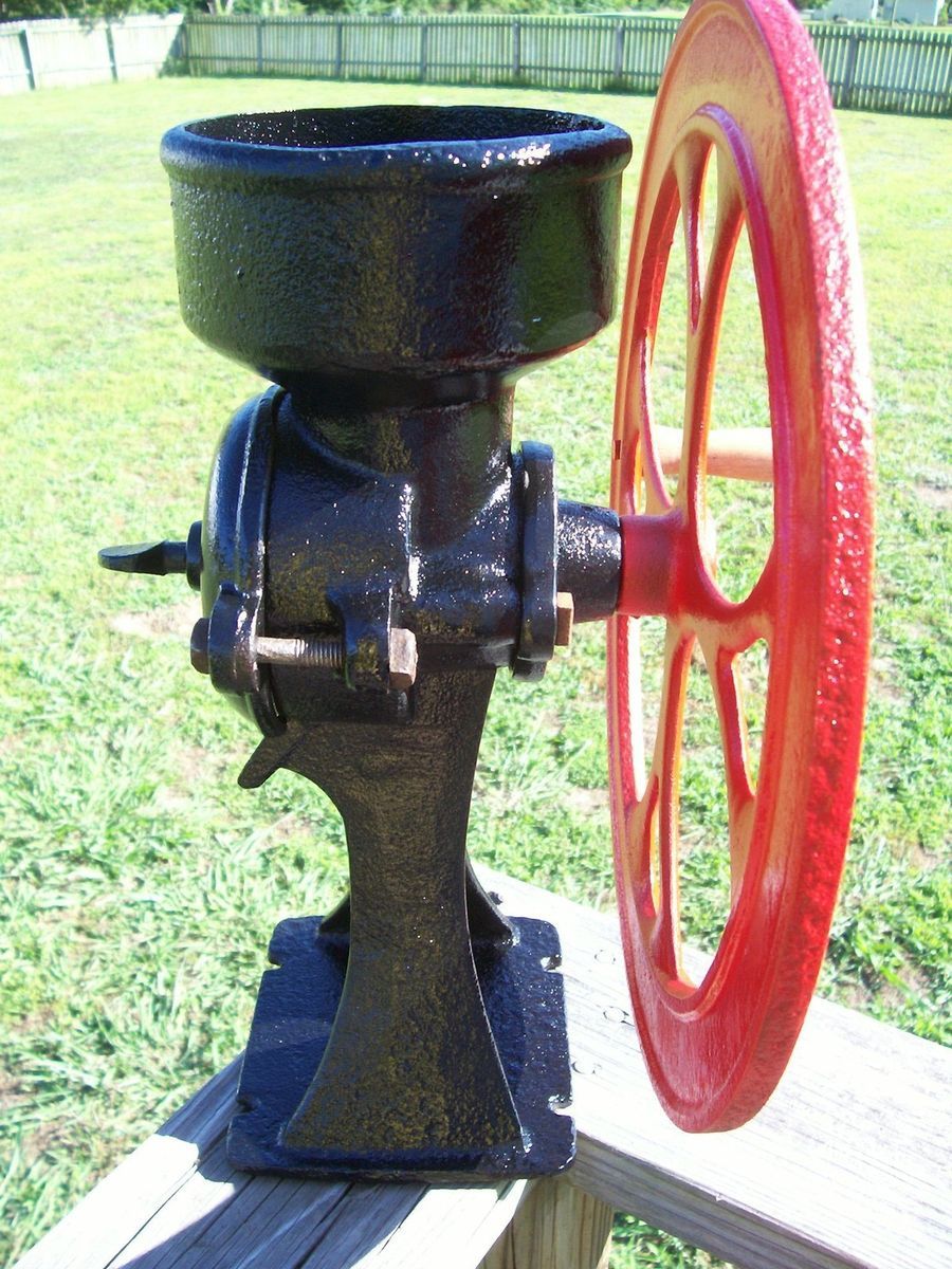 ANTIQUE No. 2 HAND WHEEL CRANK CAST IRON COFFEE, GRAIN, GRIST MILL