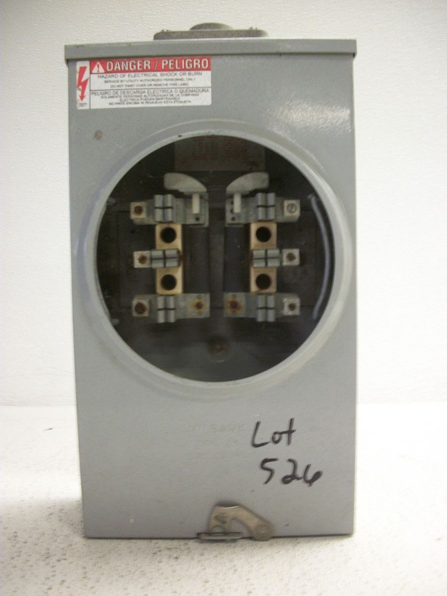 Milbank Meter Socket Type 3R 20 Amp 600 Vac 1 Phase 3 Wire