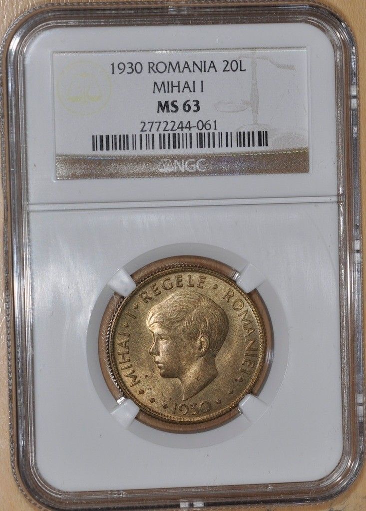 Romania 20 Lei 1930 Mihai I NGC MS63