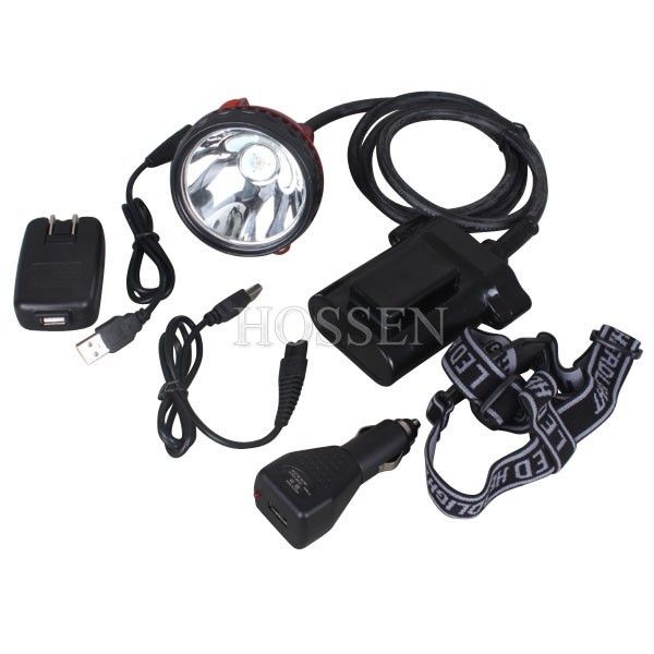 New 5W 6000mAh KL6LM 40000LX LED Miner Headlamp Hunting Cap Headlight