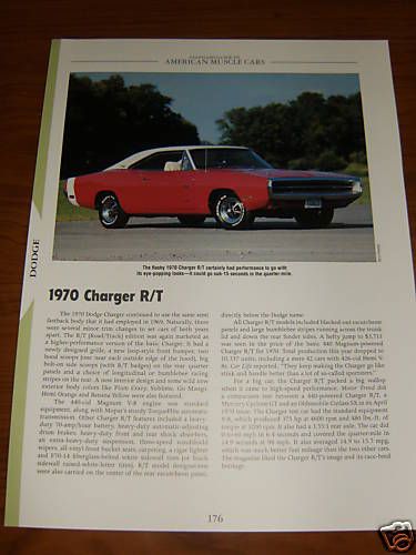 1970 DODGE CHARGER R/T SPECS INFO PHOTO 70 RT 440 HEMI