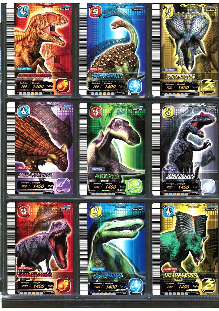 DINOSAUR KING Sega 5th ed Set of 24 DINO CARDS #15 to #38 (as shown