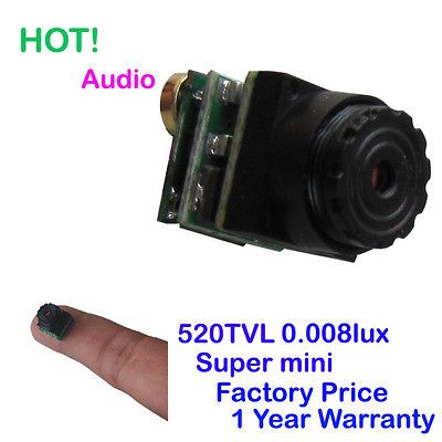 Hot 1g Weight Mini FPV HD Camera with Audio 520 TVL 0.008lux NTSC or