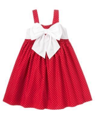 NWT 2T Janie and Jack FOURTH OF JULY BOW PINDOT Dress 2