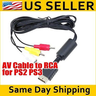 Video AV Transfer Cable to RCA For PlayStation PS PS2 PS3 TV Monitor