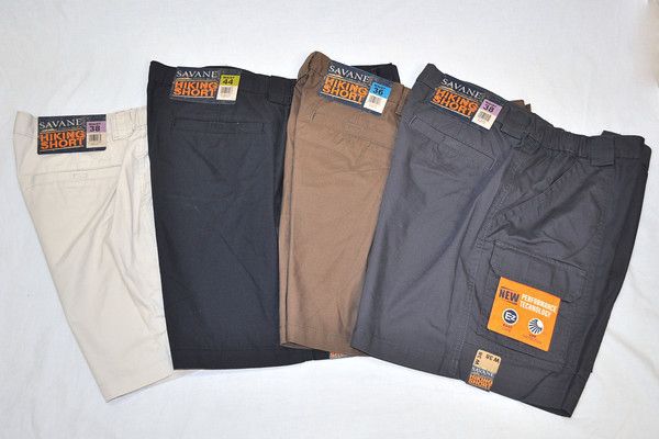 NEW Savane Mens Outdoor Khakis Cargo Hiking Shorts Elastic Waistband