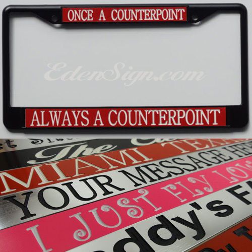 Engraved Black LICENSE PLATE FRAME Metal frames cover gift